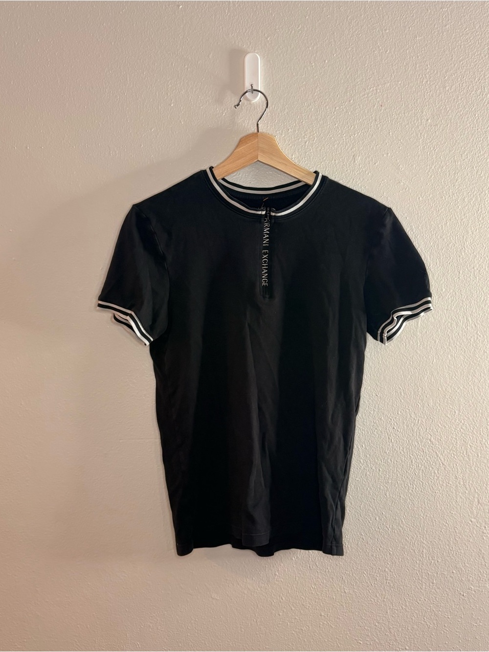 Armani Exchange Black Short-Sleeve Ringer T-Shirt